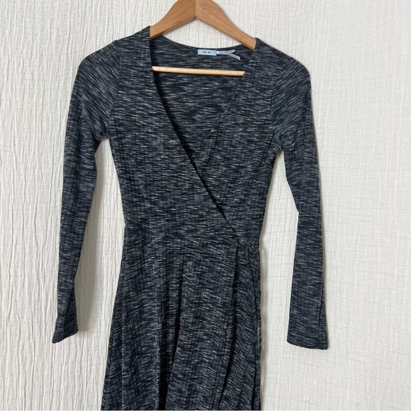 UO Kimchi Blue Long Sleeve Wrap Midi Dress - Gray S Small - Urban Outfitters - Picture 4 of 7
